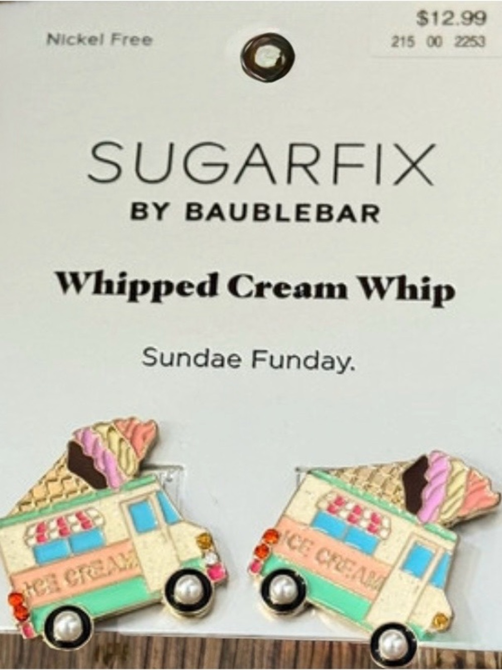 Sugarfix Baublebar Ice Cream Truck stud enamel Earrings